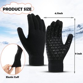 ABUDDER 4 Pairs Winter Gloves for Men Women,Upgraded Thicken Knit Gloves,Anti-Slip Winter Texting Gloves (Color B)