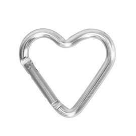 BANYUP Heart Snap Hooks Carabiner Hook Clip Key Holder Aluminum Alloy Keychain Clips for Outdoor Traveling Walking Aluminum Heart Shaped Carabiner Clip Outdoor Camping Hiking Travel, Silver