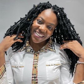 Soft Butterfly Locs Crochet Hair 12 Inch 6 Packs Pre-Looped Faux Locs Crochet Braids Synthetic Distressed Hair Extension For Women(12inch, 1B)