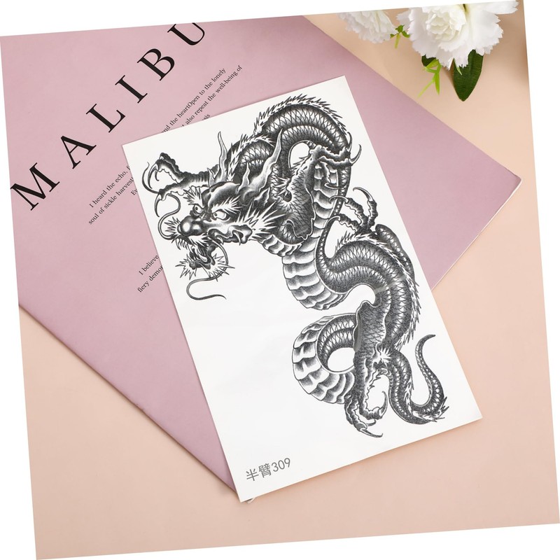 Ipetboom Cool Magnificent Dragon Temporary Stickers Waterproof Arm Sticker for