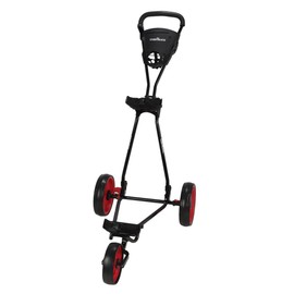 Caddymatic Golf Continental 3 Wheel Folding Golf Push/Pull Cart Black/Red