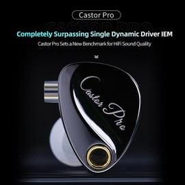 KZ Castor Pro Tunable In-Ear Monitor, HiFi Enhanced Bass In-Ear Headphones, Dual Dynamic Driver Gaming Earphones, 2PIN-C Detachable Cable IEM Earphones (No Microphone, Black-3.5mm)