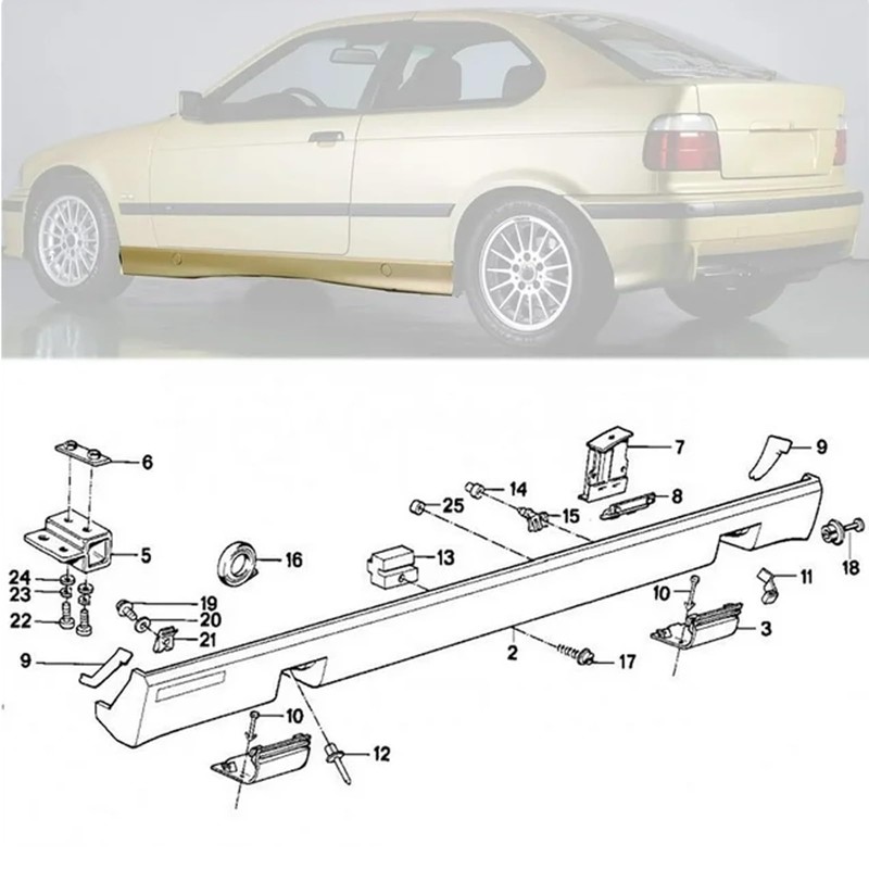 Pack of 20 Side Skirts Clips Kit E46 Side Skirts