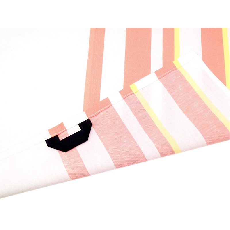 Lashuma 3 x kitchen towels striped yellow - peach, tea