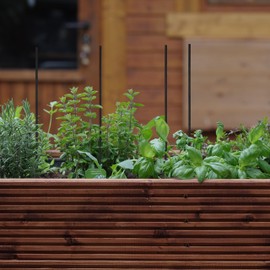 Relaxdays Plant Stakes, Set of 50, H x D 30 x 0.5 cm, Trellis for Young Plants, with Binding Wire, Bamboo Sticks, Black