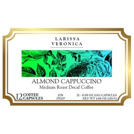 Almond Cappuccino Medium Roast Decaf Coffee (Single Serve K-Cup Pods) (Gourmet, Naturally Flavored, Whole Coffee Beans) (12 pods, ZIN: 578137) - 2 Pack