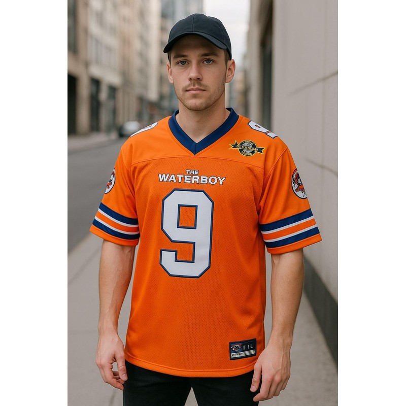 AIFFEE Men's #9 Boucher Football Jersey Pumpkin Color Stitched Size