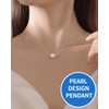 HSIXHAF 2pcs Tiny Pearl Pendant Necklace, Floating Pearl Necklace, Minimal