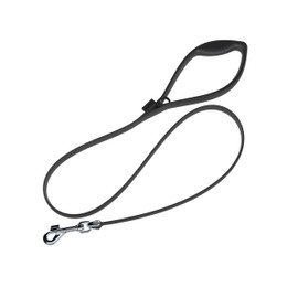Waterproof Dog Leash - 4 FT Durable Bungee Leash for Large, Medium and Small Dogs - Comfortable Grip, Easy to Clean Rubber Material Lead by Bond Pet (Black)