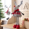 WeRChristmas Standing Boy Reindeer Figurine with Soft Legs, Multi-Colour, 30cm