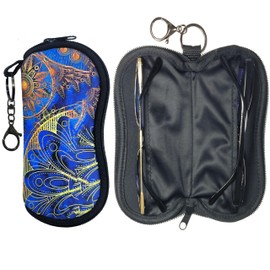 WOKCHUERY Soft Eyeglasses Case Double Eyeglasses Case,Zippered&Keychain,Unique‌ Stylish‌ Cute Portable for Travel Outdoors (KineticGear)