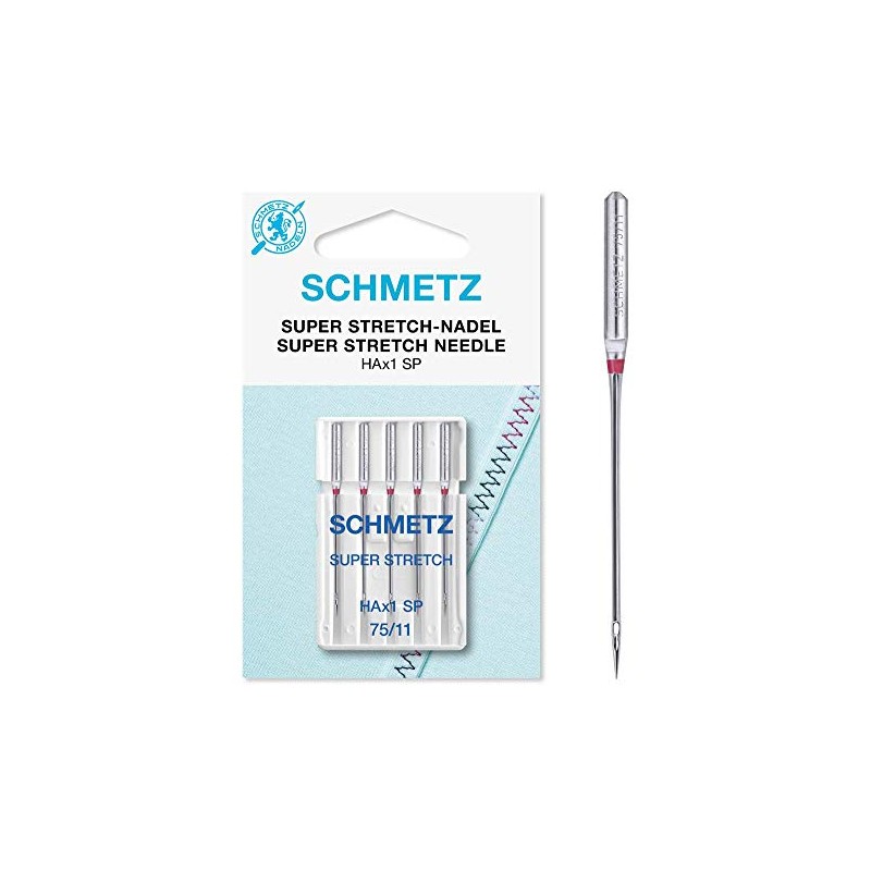 Schmetz 25 Sewing Machine Needles, HAx1 SP Super Stretch /