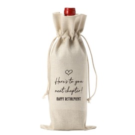 Funny Retirement Gifts for Woman Men Retirement Wine Gifts Bag Happy Retirement Party Decorations Retired Gifts Leaving Gifts for Coworkers Boss Here's to Your Next Chapter Happy Retirement