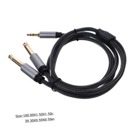 LALAFINA 1M Audio Cable Splitter to Dual Mono Jack Y Cable for High Fidelity Sound Compatible with Speakers Amplifiers and Multimedia Devices Silver Grey