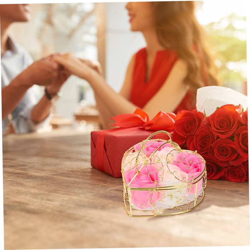 FOMIYES Romantic Rose Soap Flower Petals Basket Valentine's Day for