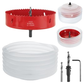 LDXDRU 6 Inch Hole Saw, 6 Inch Hole Saw for Recessed Lighting, Can Light Hole Cutter with Dust Bowl for PVC, Drywall, Wood, Plastic, Gypsum Board Drilling