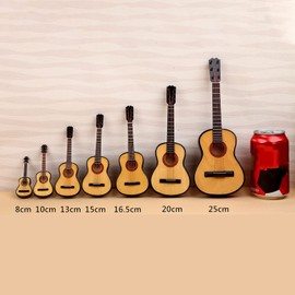 Glomora 15cm Tall Miniature Guitar Model, Delicate Wooden Mini Electric Guitar Model with Stand Display Decoration, Wooden Desk Display Instrument Model for Christmas Tree and Home Decor