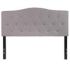 Pemberly Row Contemporary Tufted Full Panel Headboard in Light Gray