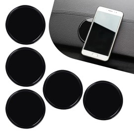 yorpyep Dashboard Anti-skid Mat, Silicone Gel Mini Round Multifunctional Storage Mat for Mobile Phone Keys Glasses, Self-adhesive and Cleanable Dash Pad, for Most Cars Home (Black)