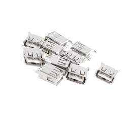 Motoforti 10 Pcs 13.7mm USB Female Type A Port 4-Pin DIP 180 Degree Jack Socket Solder Long-lasting