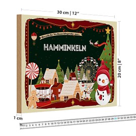 Weihnachtliches Holzschild | Herzlich | Hamminkeln | Dekoration | 20 cm x 30 cm