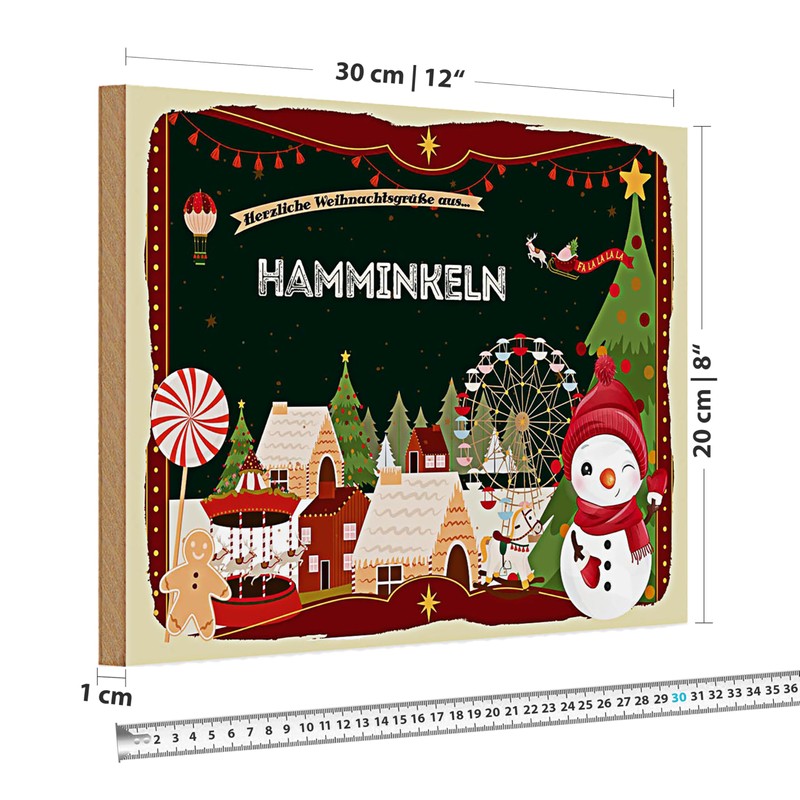 Weihnachtliches Holzschild | Herzlich | Hamminkeln | Dekoration | 20