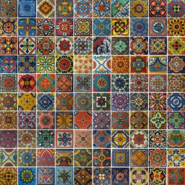 Handmade 200 CERAMIC TILES  assorted 2x2 Mexican Handmade Handpainted Clay Tile