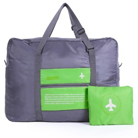 INVODA Travel Bag Foldable Duffle Bag for Women and Men Lightweight Luggage Bag Personal Item Bag for Airlines Weekender Carry on Bag Tote Overnight Bag, Green, Travel