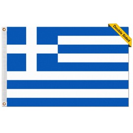 Greek Flag,Greece Flag 3x5,Double Sided Greece Flag Outdoor,Heavy Duty Greek Nylon Flag,Sewn Greece Flag,Greek Flag with Brass Grommets,Durable Greek Flag for Outside