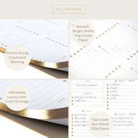 BLU MONACO Undated Weekly Planner Pad - Weekly Calendar Pad - 8.5 x 11 Tear off 50 PG