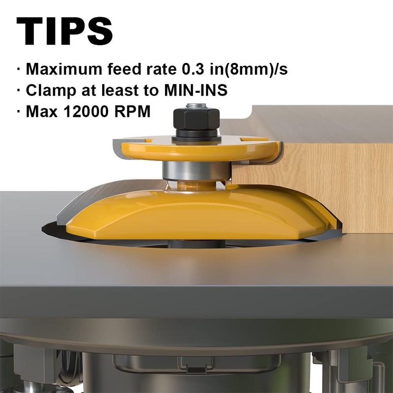 XDENGP Cove Raised Panel with Back Cutter Router Bits 1/2