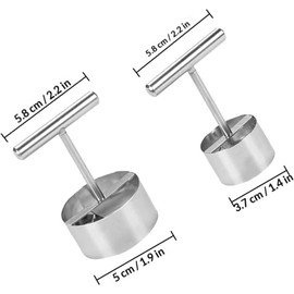 2 Piezas Descorazonador de Manzanas Plata de Acero Inoxidable