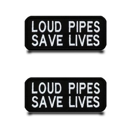 Pack of 2 LOUD PIPES SAVE LIVES Funny Patch Removable Patches with Embroidery Tactical Military Flag Patch Applique for Bags Jacket Vest Clothing Baseball Cap Backpacks Outdoor