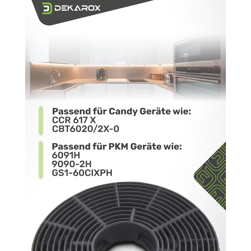 DEKAROX 2 x Activated Carbon Filter 105 mm Diameter for