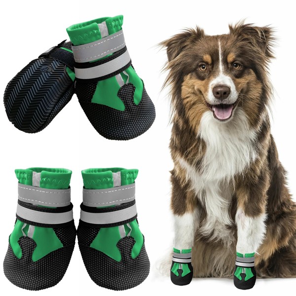 Muecleao Dog Shoes, Waterproof Anti-Slip Dog Shoes, Dog Boots for