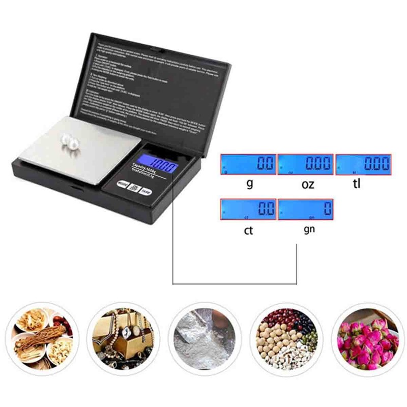Digital Scale 1000g x 0.1g Jewelry Gold Silver Coin Gram