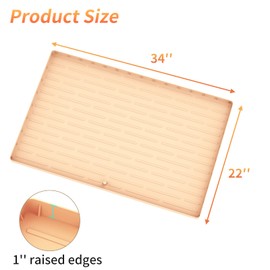 Under Sink Mat Waterproof - 22"x34" Kitchen Cabinet Sink Mat with Unique Drain Hole Design, Liner Protector for Kitchen Sink and Bathroom, Water Drips, Leaks, Spills, Hold up to 3.3 Gallons of Liquid