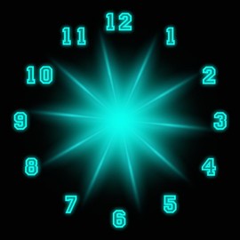 CafePress Blue Neon Star Unique Decorative 10" Wall Clock