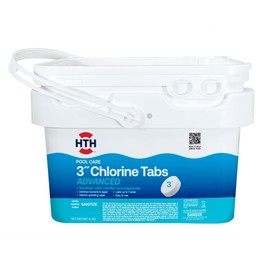 HTH 42053 Swimming Pool Care 3" Chlorine Tabs, Swimming Pool Chlorinating Sanitizer, 8lb
