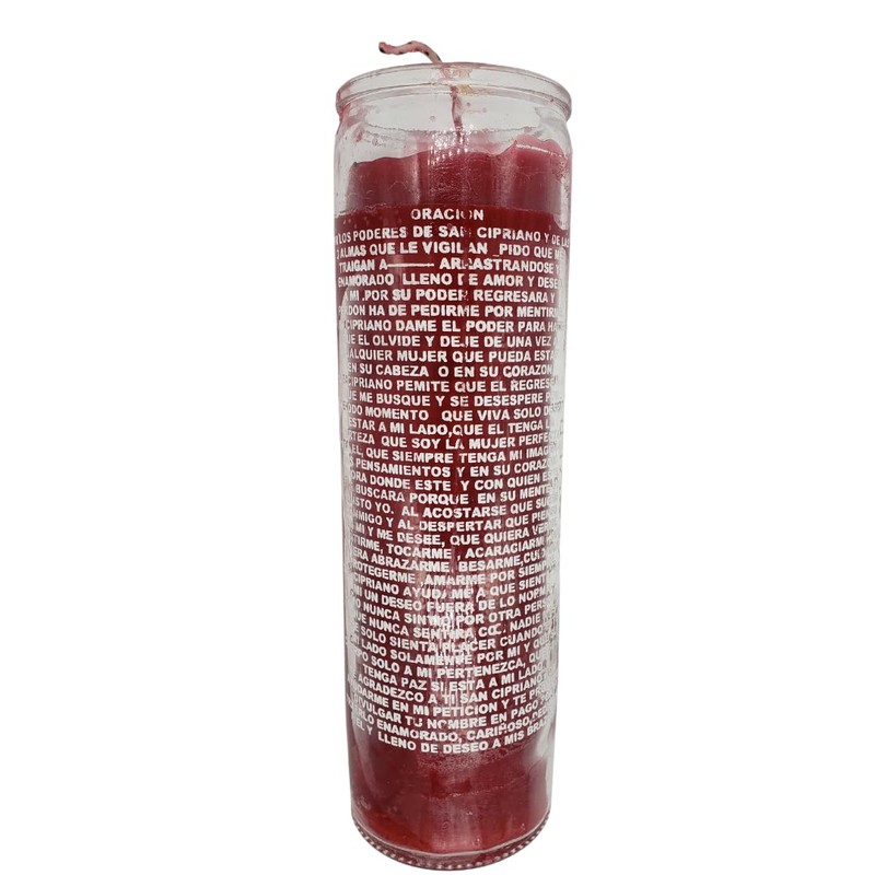 SAN CIPRIANO VELADORA ROJA/Saint CYPRIA RED Ritual Candle