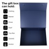 Aimyoo Navy Blue Collapsible Gift Box with Magnetic Closure Lids
