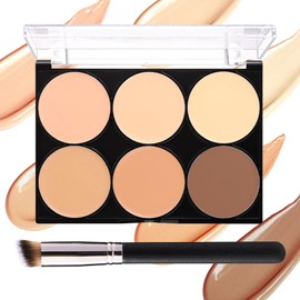 6 Colors Correcting Concealer Palette,Colors Corrector Palette,Long Lasting Concealer Cream Makeup Palettes,Natural Finish Cream Foundation,Contouring Highlighting Makeup Kit for Dark Circles