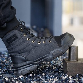 SUADEX Steel Toe Boots for Men Women Indestructible Non-Slip Comfortable Work Boot for Men Work & Safety Boots Construction Shoes