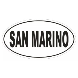 Winter Park Products San Marino Oval Bumper Sticker or Helmet Sticker D2313 Euro Oval Country Code - 1 Oval $2.45