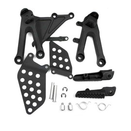 Motorcycle Front Rider Footrest Foot Pegs Bracket Set for Honda CBR1000RR 2004-2007 2006 2005 (Black)
