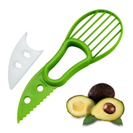 SoKalChw Avocado Slicer Tool 3 in 1, Avocado Pit Remover Kitchen Gadgets, Avocado Corer Tool, Fruit & Avocado Peeler Tools, Green