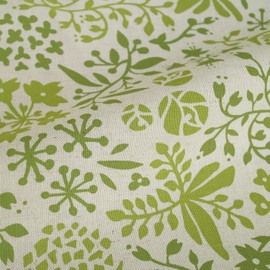Quarter Report Cushion Cover Cotton Linen Material Paradis Green Approx. 17.7 x 17.7 inches (45 x 45 cm) Floral Pattern Plant Pattern Zipper Closure [Made in Japan]