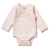 Wilson & Frenchy Organic Stripe Rib Wrap Bodysuit - Cantaloupe,