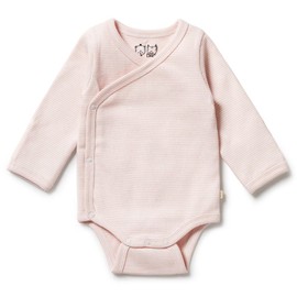 Wilson & Frenchy Organic Stripe Rib Wrap Bodysuit - Cantaloupe, 00 (3 - 6 Months)