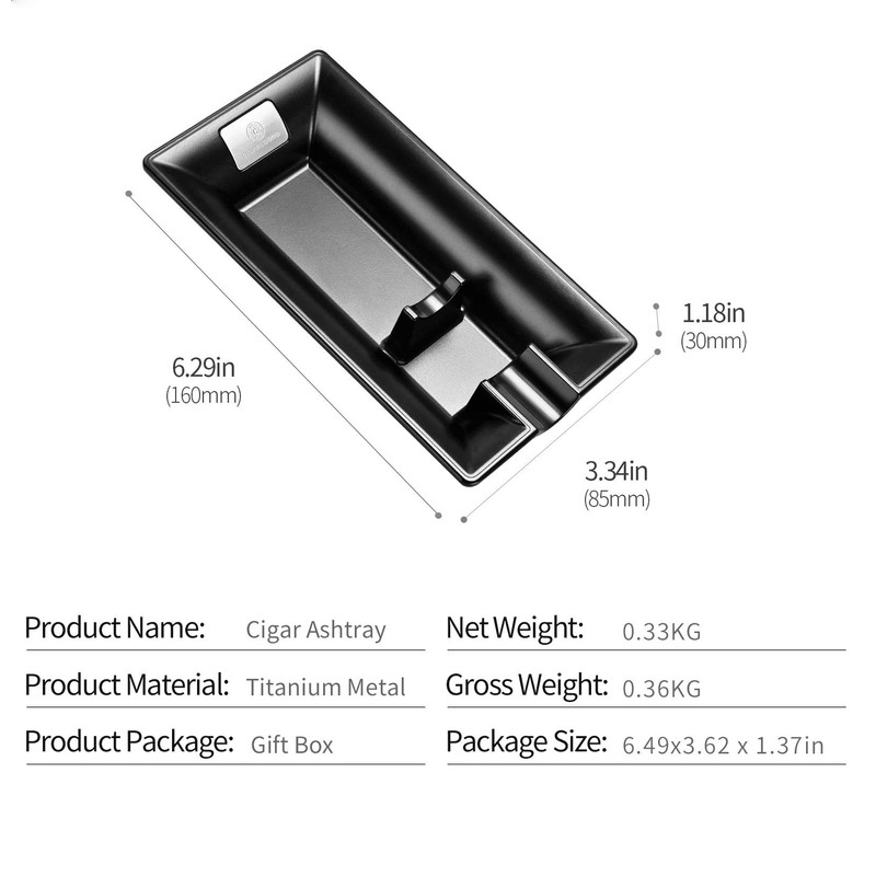 CIGARLOONG Cigar Ashtray, Vintage Large Slot Ashtray for Cigar Lovers
